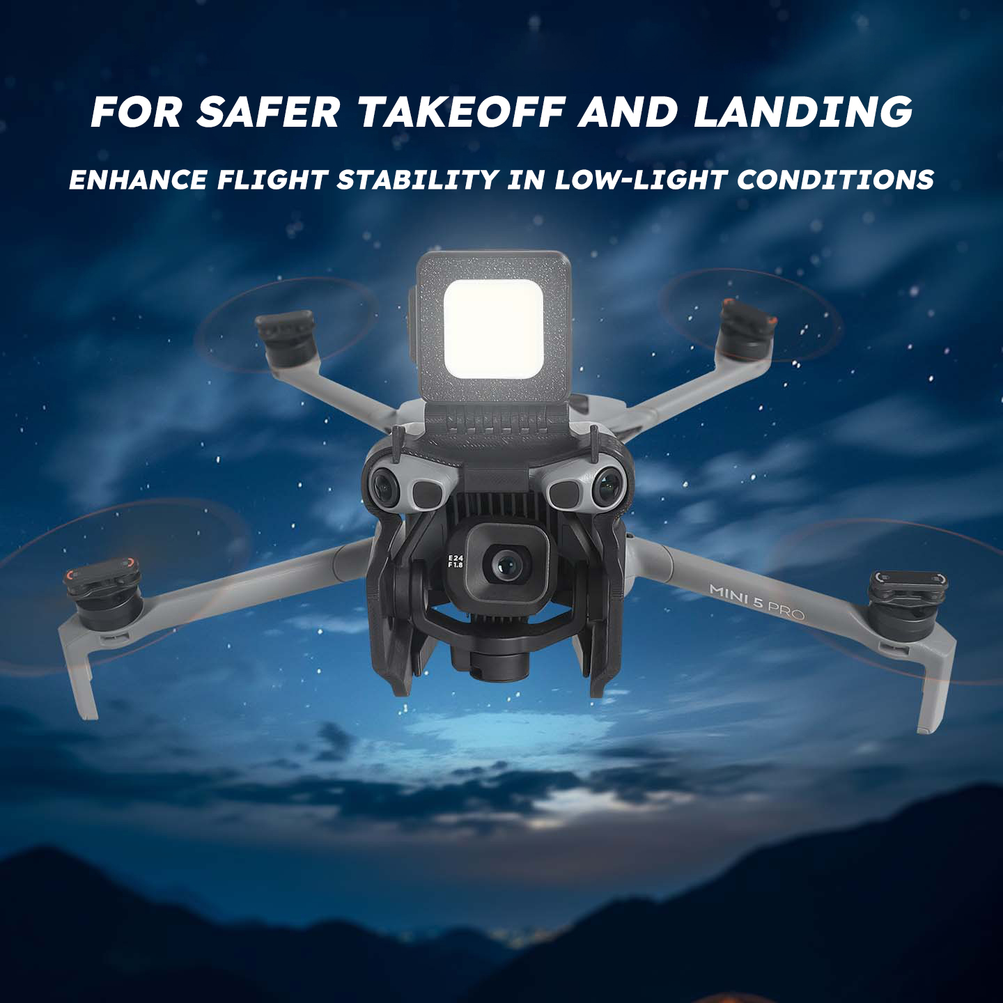 Drone Strobe Light - DJI Mini 5Pro/Mavic 3Pro/Air 3S用夜間飛行ライト夜間HD照明航空写真ドローン警告信号灯