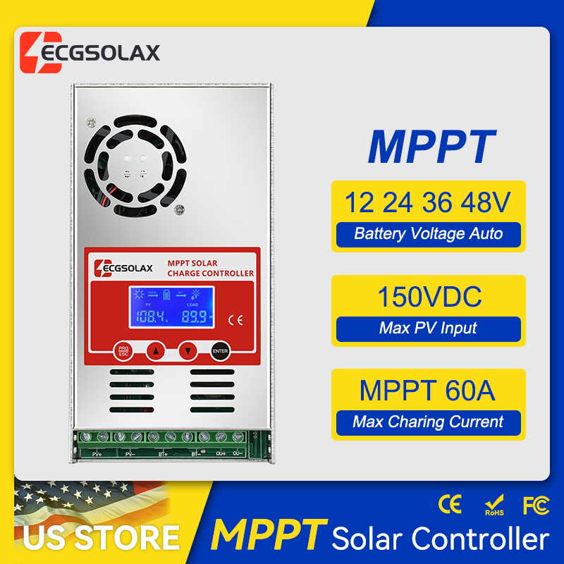 Drone Solar Charger - ECGSOLAX 60A MPPTソーラーチャージコントローラー バッテリー充電コントローラー 12V 24V