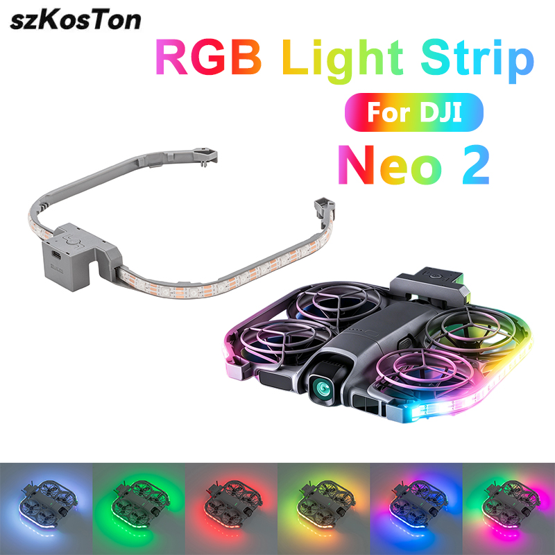 Drone Strobe Light - DJI Neo 2用ライトストリップ カラフルな夜間飛行インジケーター ダイナミックライトエフェクト Type-C充電ランプ