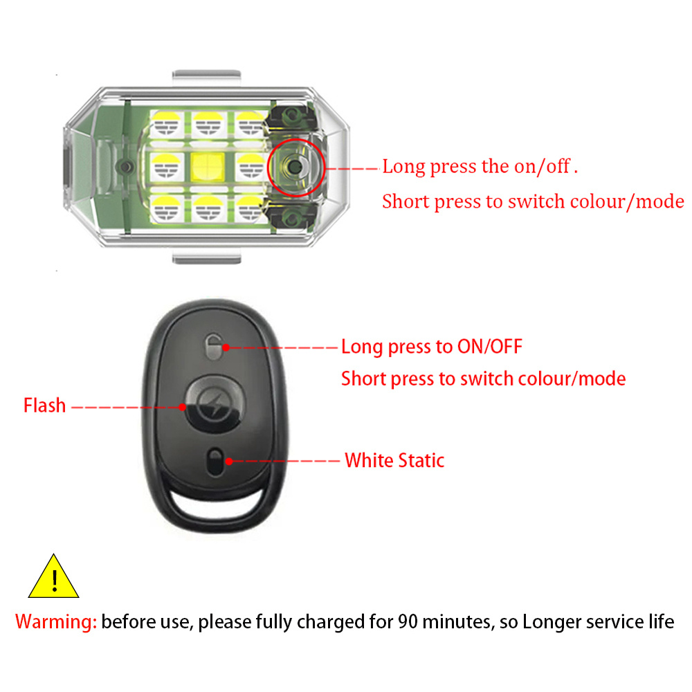 2個/4個入り ワイヤレスLEDドローンストロボライト バイ - Drone Beacon Light のレビューと価格