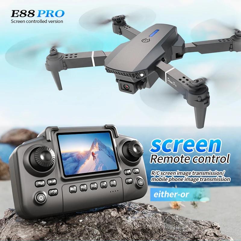プロフェッショナルE88 PROドローン、スクリーン付き8K - Drone Controller Screen のレビューと価格