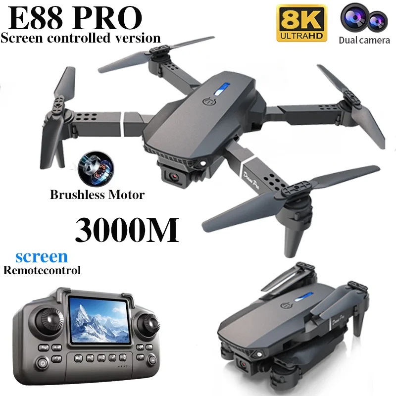 プロフェッショナルE88 PROドローン、スクリーン付き8K - Drone Controller Screen のレビューと価格