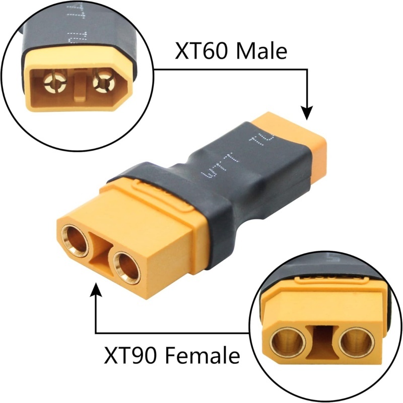 2個入り/1セット XT90 オス-メス - XT60 オス - Drone Battery Adapter のレビューと価格