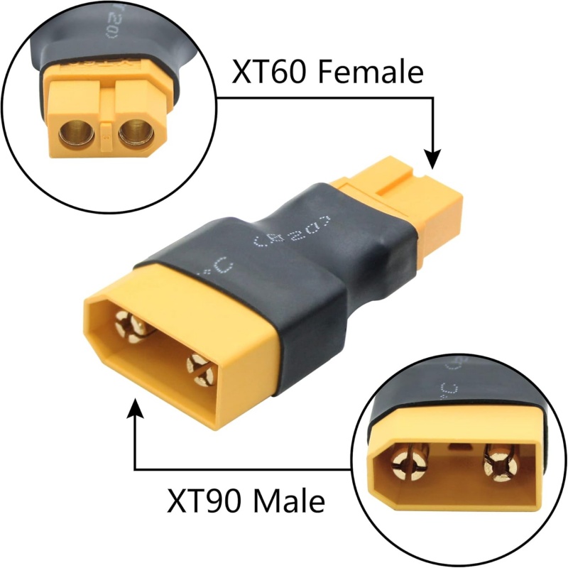 2個入り/1セット XT90 オス-メス - XT60 オス - Drone Battery Adapter のレビューと価格
