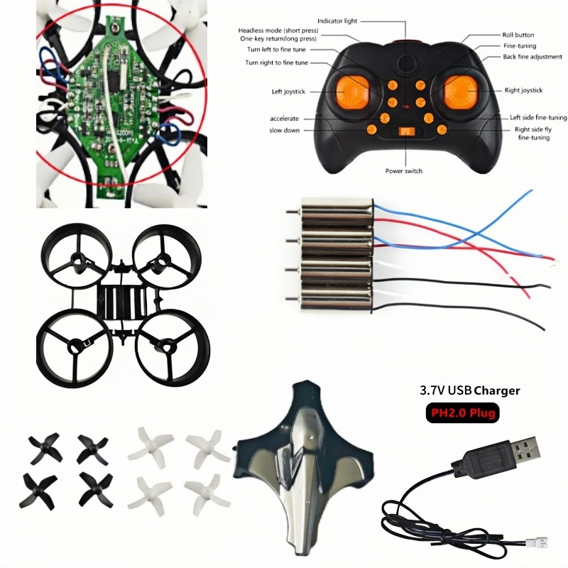完全DIYドローンキット 2.4G 6軸ジャイロ ヘッドレス - Drone Battery Adapter のレビューと価格
