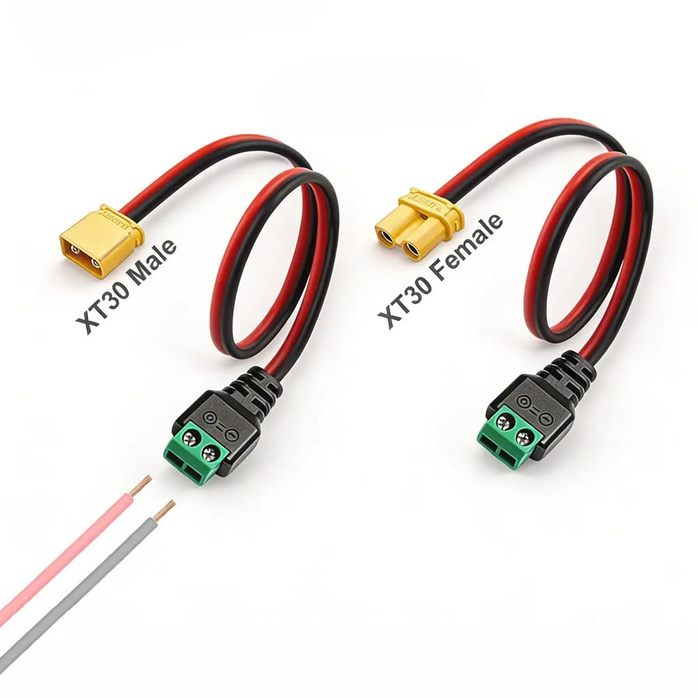 XT30オス・メスコネクタプラグを無はんだ2ピンネジ端子アダ - Drone Battery Adapter のレビューと価格