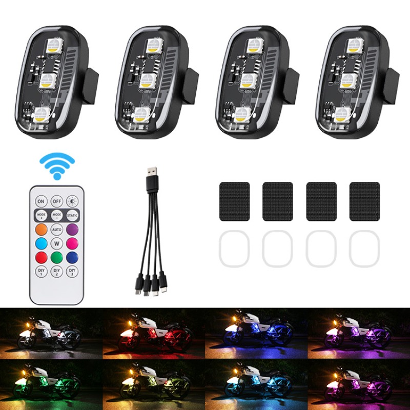 ドローン・バイク用RGB LEDストロボライト、リモコン付き - Drone Strobe Light のレビューと価格